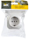 RSSh20-3-XB Single socket with grounding contact with protective shutter 16A open installation GLORY (white) IEK1