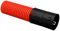 Corrugated double-wall HDPE pipe d=90mm red (50 m) IEK with a broach tool
