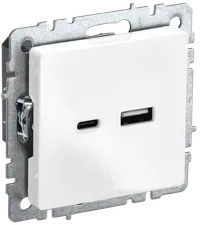BRITE USB socket A+C 18W RYu11-1-BrB white IEK