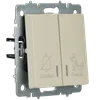 BRITE 2-gang switch with indication for hotels 10А ВС10-2-9-BrKr beige IEK3