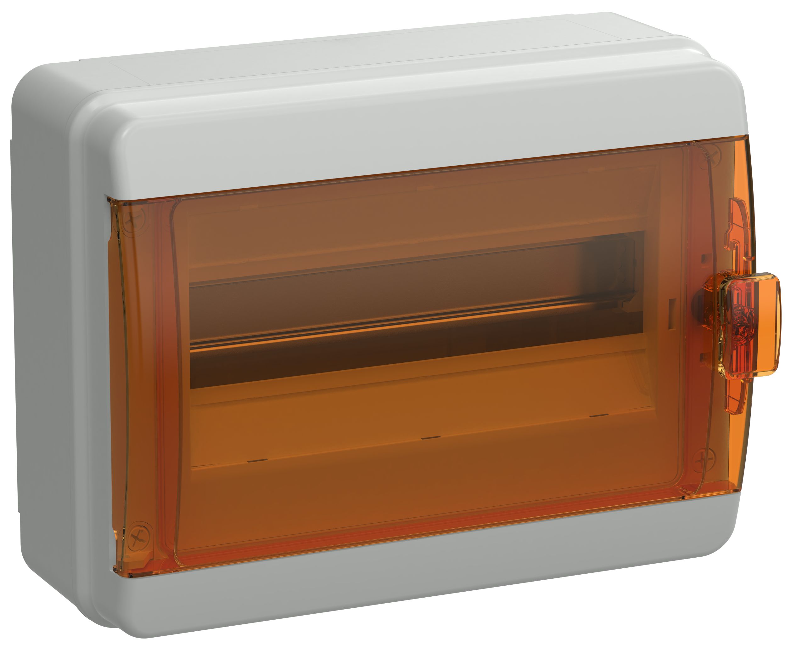 TEKFOR Корпус пластиковый КМПн-12 IP65 оранжевая прозрачная дверь IEK (TF5-KP72-N-12-65-K03-K09)