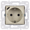 SKANDY Розетка с заземлением с защитными шторками 16А с USB C 18Вт SK-R17B бежевый IEK2
