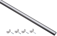 Aluminum profile for LED strip 1712 overhead rectangular 2m with a set of accessories (opal) black IEK