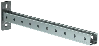 Консоль STRUT является неотъемлемой частью STRUT-системы и используется для монтажа кабеленесущих систем, систем отопления, вентиляции и кондиционирования, а также при монтаже электротехнического оборудования.
Консоль STRUT изготавливается из STRUT-профиля толщиной 2,5 мм, поэтому обладает высокими показателями безопасной рабочей нагрузки.
Консоль STRUT может быть смонтирована к вертикальным и горизонтальным опорным конструкциям, а также в STRUT-профиль или подвес потолочный STRUT с помощью канальной гайки.