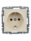 BRITE Розетка 1-местная с заземлением с защитными шторками 16А РС14-1-0-БрКр бежевый IEK1