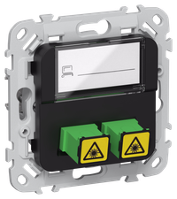 FLITE Розетка 2-местная оптоволоконная РОВ-2-ФлЧ черный IEK