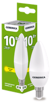 Лампа светодиодная C35 свеча 10Вт 230В 3000К E14 GENERICA0