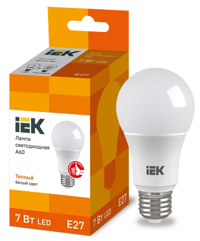 LED lamp A60 ball 7W 230V 3000K E27 IEK is intended for use in lighting devices for external and internal lighting of industrial, commercial and domestic facilities.

Complies with the requirements of the Technical Regulations of the Customs Union TR TS 004/2011, TR TS 020/2011, IEC 62560, Decree of the Government of the Russian Federation of November 10, 2017 No. 1356.