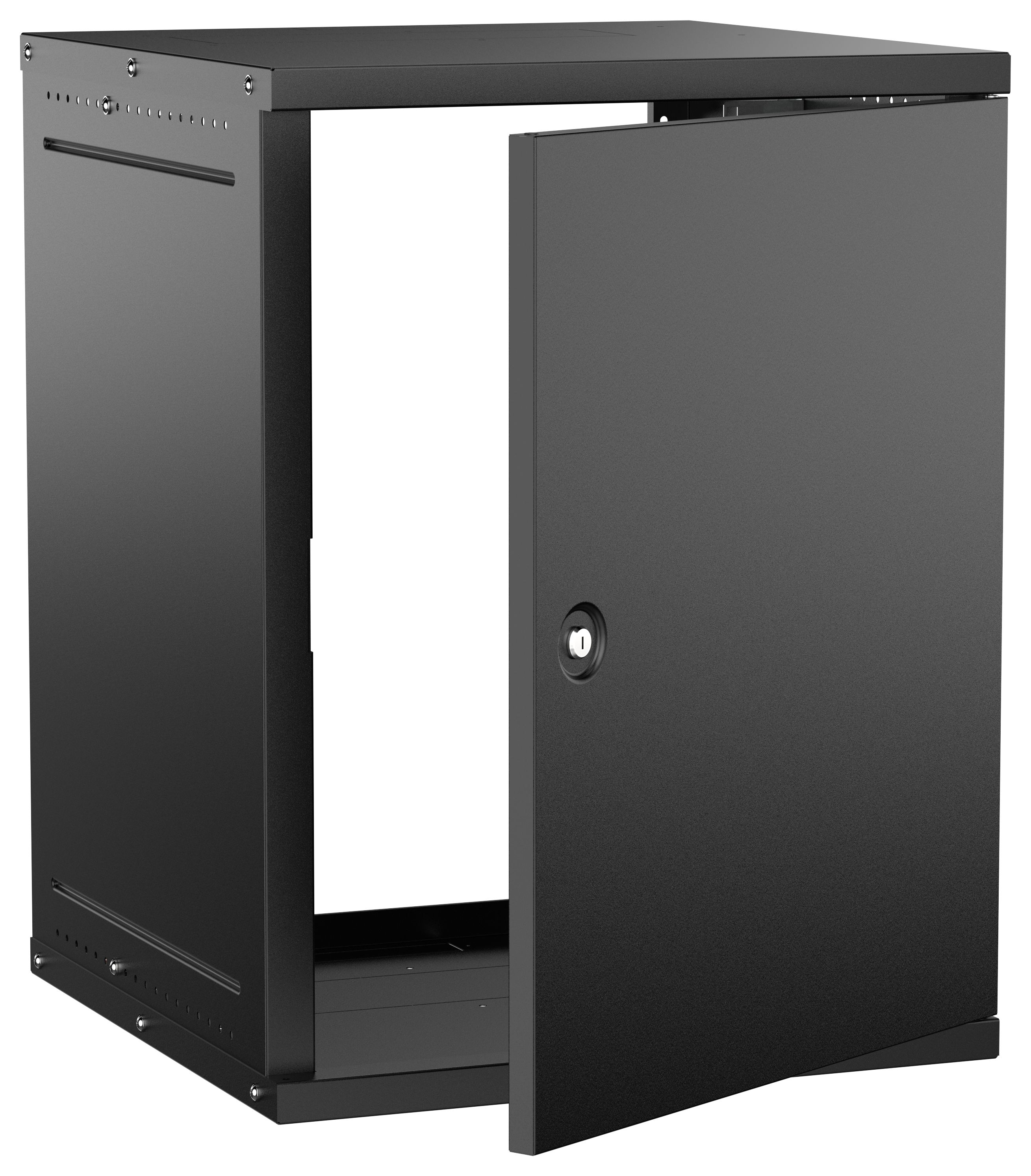 Шкаф настенный 15U 600х600мм металическая дверь черный GENERICA (LWE5-15U66-MF-G)