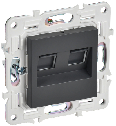 SKANDY Розетка компьютерная двойная RJ45 кат.6 SK-K04T титан IEK