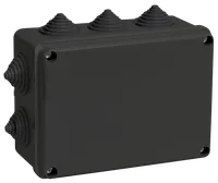 Коробка распаячная КМ41241 для открытой проводки 150х110х70мм IP44 10 гермовводов черная (RAL 9005) IEK