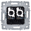 BRITE Розетка компьютерная двойная кат.5E RJ45 РК10-2-БрБ белый IEK3