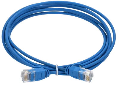 ITK Коммутационный шнур (патч-корд) кат.5E UTP LSZH 2м slim колпачок с язычком синий