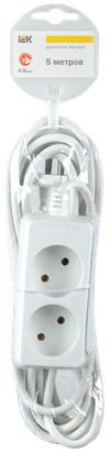 Удлинитель У2 2 места без заземления 5м 2х0,75мм2 10А/250 IEK1
