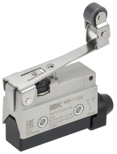 Микропереключатель концевой МП-7124 рычаг с регулируемым роликом IP40 IEK