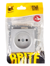 BRITE Розетка 1-местная без заземления без защитных шторок 10А РС10-1-0-БрА алюминий IEK5