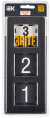 BRITE Рамка 3-местная РУ-3-1-Бр металл черный RE AL IEK1