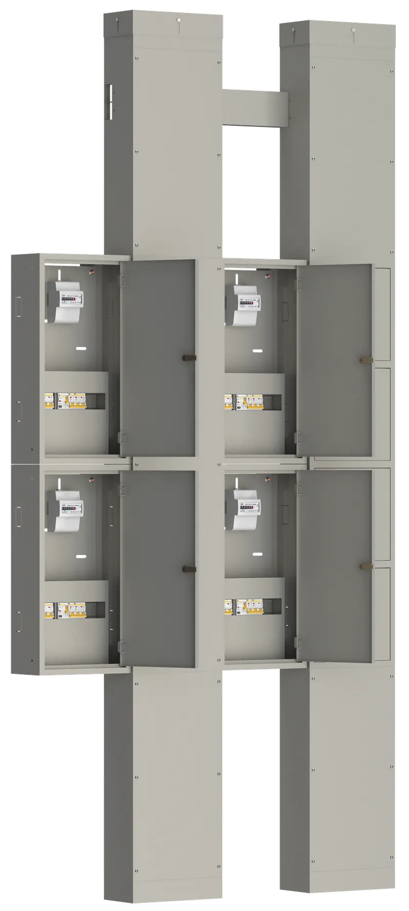 Устройство этажное распределительное УЭРМ-21 на две квартиры с однофазным вводом с характеристикой D в каждую квартиру IEK
