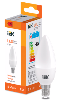LED Candle C37 400lm 3000K E14 IEK