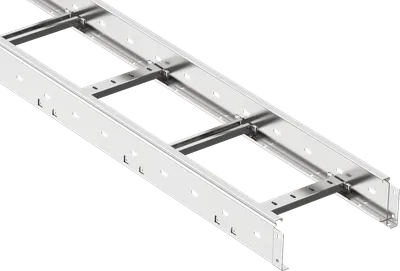 LESTA metal ladder trays made of galvanized steel are used for the installation of cable routes at industrial, commercial and civil construction sites with increased requirements for the carrying capacity of the tray.
LESTA ladder trays are made of cold-rolled steel coil pre-galvanized according to the Sendzimir method (GOST 14918-2020).