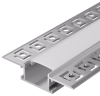 Профиль алюминиевый для светодиодной ленты 6114 под гипсокартон трапециевидный 2м с комплектом аксессуаров (опал) IEK