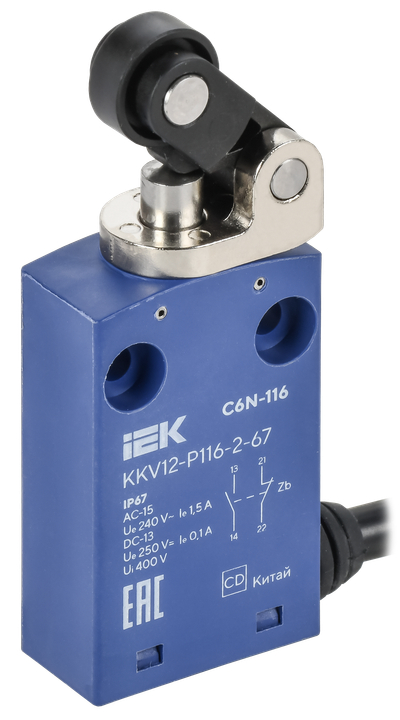 Выключатель концевой C6N-116 толкатель с рычажным роликом правый IP67 IEK