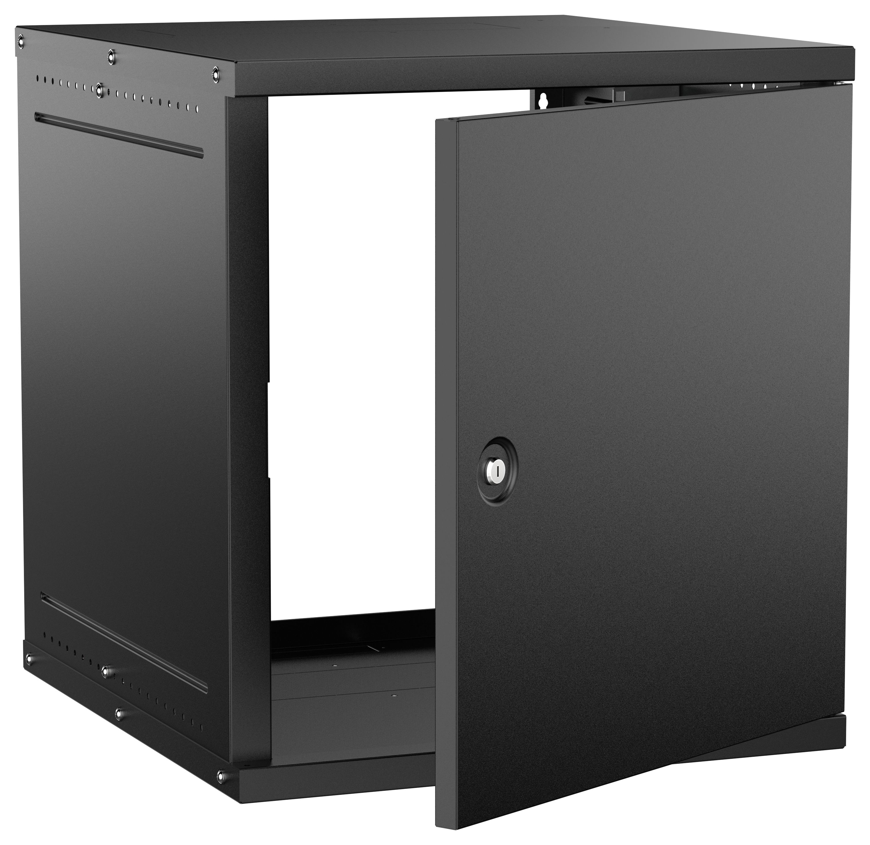 Шкаф настенный 19" 12U 600х650мм металлическая дверь черный GENERICA (LWE5-12U67-MF-G)