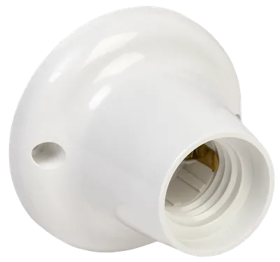 Ceramic, carbolite and plastic lamp sockets are widely used for household purposes and in construction for installation of lamps, connection of energy-saving and incandescent bulbs with threaded base types E14, E27 or E40 to the mains.