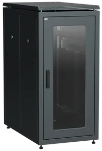 ITK LINEA N Шкаф сетевой 19" 18U 600х1000мм стеклянная передняя дверь черный