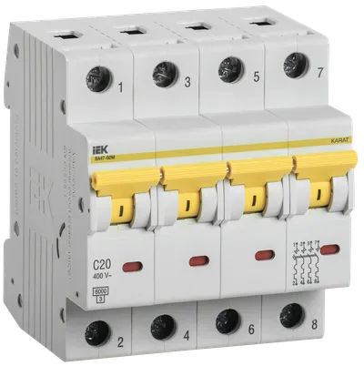 KARAT Automatic circuit breaker BA47-60M 4P C 20A 6kA IEK