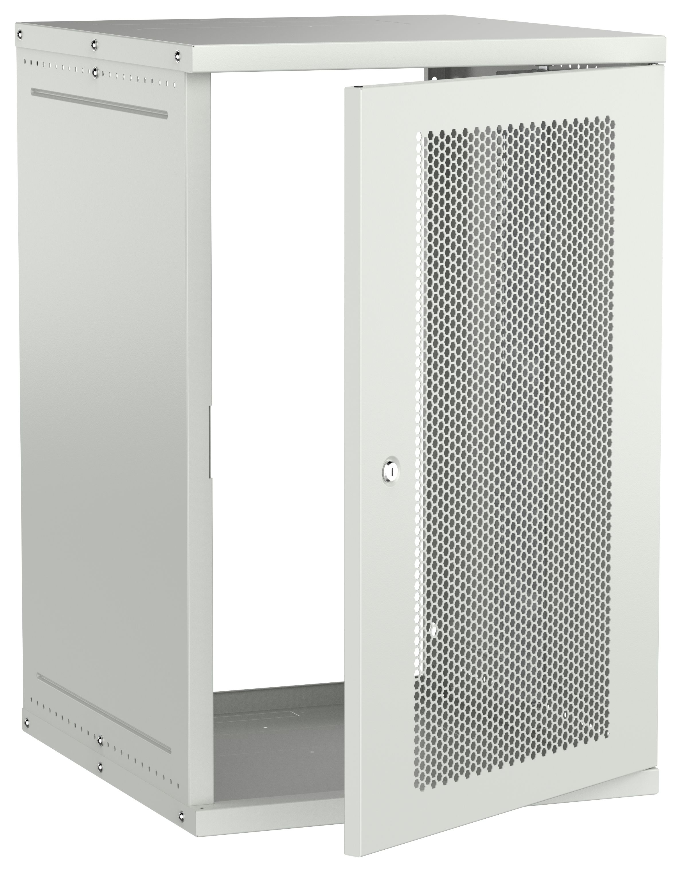 Шкаф настенный 19" 18U 600х650мм перфорированная дверь серый GENERICA (LWE3-18U67-PF-G)