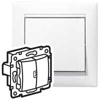 VALENA DIY Переключатель 2-клавишный схема 6/2 10АХ безвинтовые зажимы белый