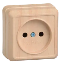 OKTAVA Single-gang socket without grounding for open installation 10A RS20-2-OS pine IEK