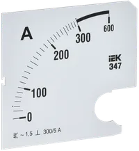 Replaceable scale for ammeter E47 300/5A accuracy class 1.5 96x96mm IEK