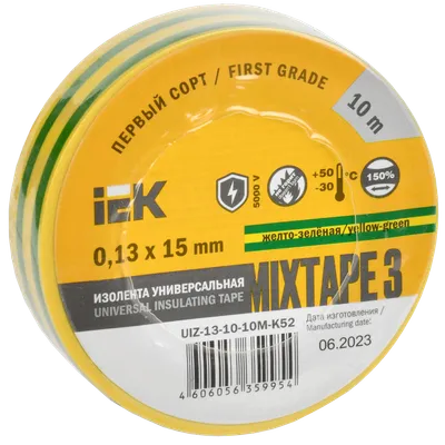 MIXTAPE 3 Изолента 0,13х15мм желто-зеленая 10м IEK