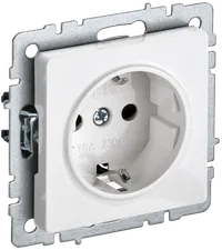BRITE 1-gang earthed socket with protective shutters 16A RS14-1-0-BrB white