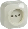 RSSh20-2-XK Single socket without grounding contact with protrctive shutter 10A open installation GLORY (cream) IEK0
