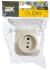 RS20-2-XK Single socket without grounding contact 10A with opening installation GLORY (cream) IEK1