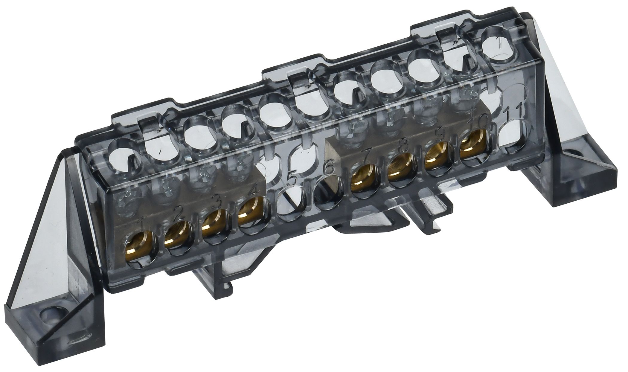 TEKFOR Шина N "ноль" в комбинированном DIN-изоляторе "Стойка" 6х9-(4+4)-Ч IEK (TF-NN10-44-DP-K02)