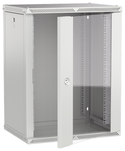 ITK LINEA W Шкаф настенный 15U 600х450мм дверь стекло серый 2.0