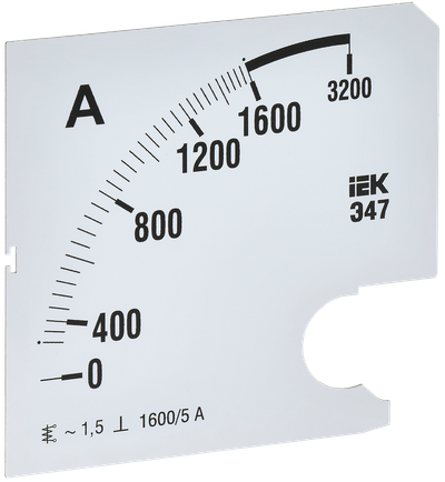 Шкала сменная для амперметра Э47 1600/5А класс точности 1,5 96х96мм IEK