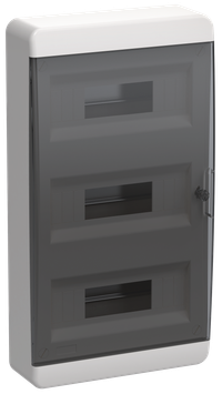 TEKFOR Корпус пластиковый ЩРН-П-36 IP41 черная прозрачная дверь IEK