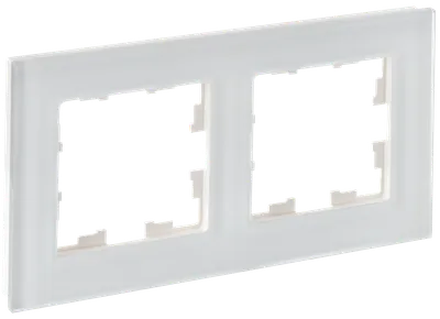 BRITE Frame 2-gang RU-2-2-Br glass white matt IEK