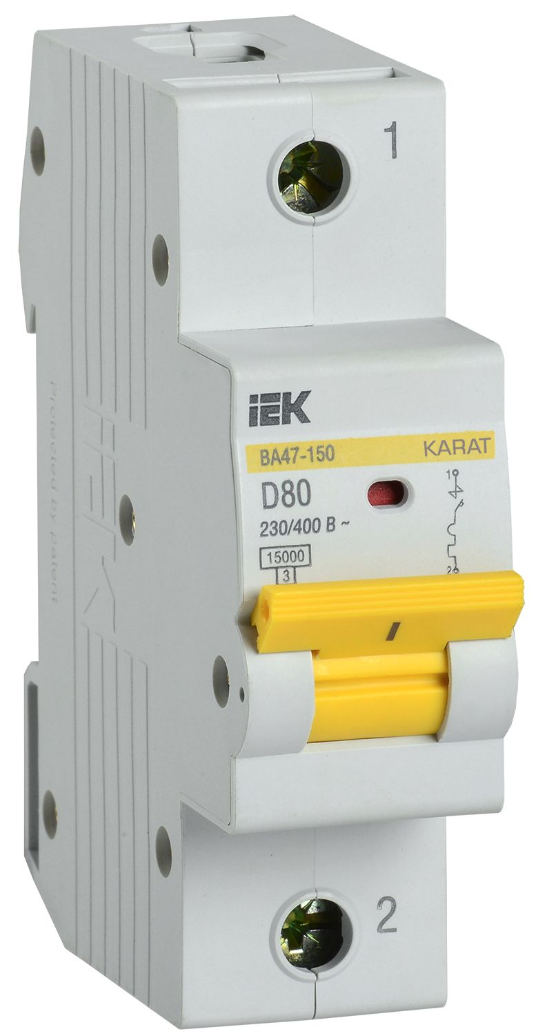 KARAT Автоматический выключатель ВА47-150 1P D 80А 15кА IEK (MVA50-1-080-D)