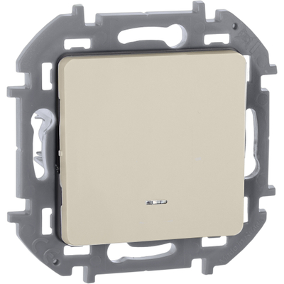 INSPIRIA Переключатель 1-клавишный с подсветкой/индикацией схема 6L 10АХ безвинтовые зажимы слоновая кость