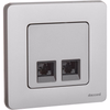 INSPIRIA Розетка компьютерная двойная RJ45 категория 5Е UTP алюминий2