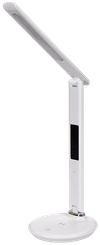 LIGHTING Светильник светодиодный настольный 2011 7Вт на подставке QI-заряд USB-выход кожа белый IEK0