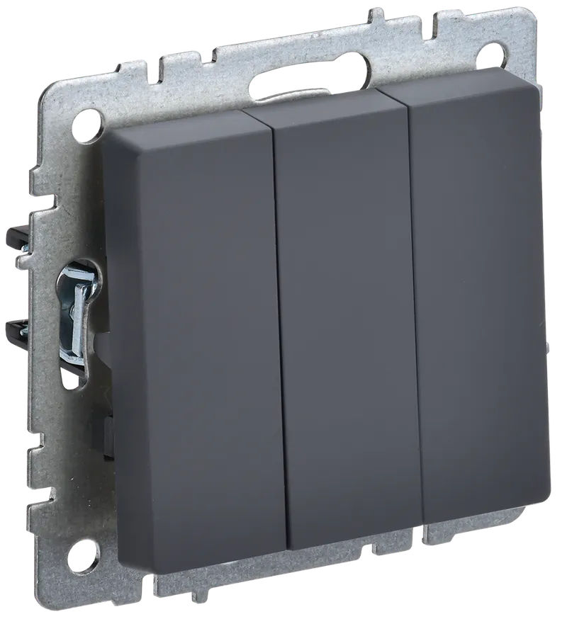 BRITE Triple-button switch 10A VC10-3-0-BrG graphite IEK