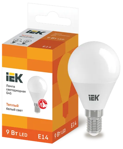LED lamp G45 ball 9W 230V 3000K E14 IEK is intended for use in lighting devices for external and internal lighting of industrial, commercial and domestic facilities.

Complies with the requirements of the Technical Regulations of the Customs Union TR TS 004/2011, TR TS 020/2011, IEC 62560, Decree of the Government of the Russian Federation of November 10, 2017 No. 1356.