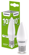 Лампа светодиодная C35 свеча 10Вт 230В 4000К E27 GENERICA0